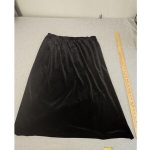 Clio II Skirt Womens 3X Black Velvet Elastic Waist Midi Plus Size Made USA
